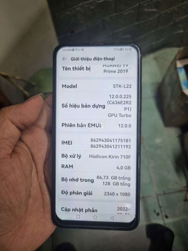 Huawei y9 Prime ram 4/128GB kiểu dáng camera thụt