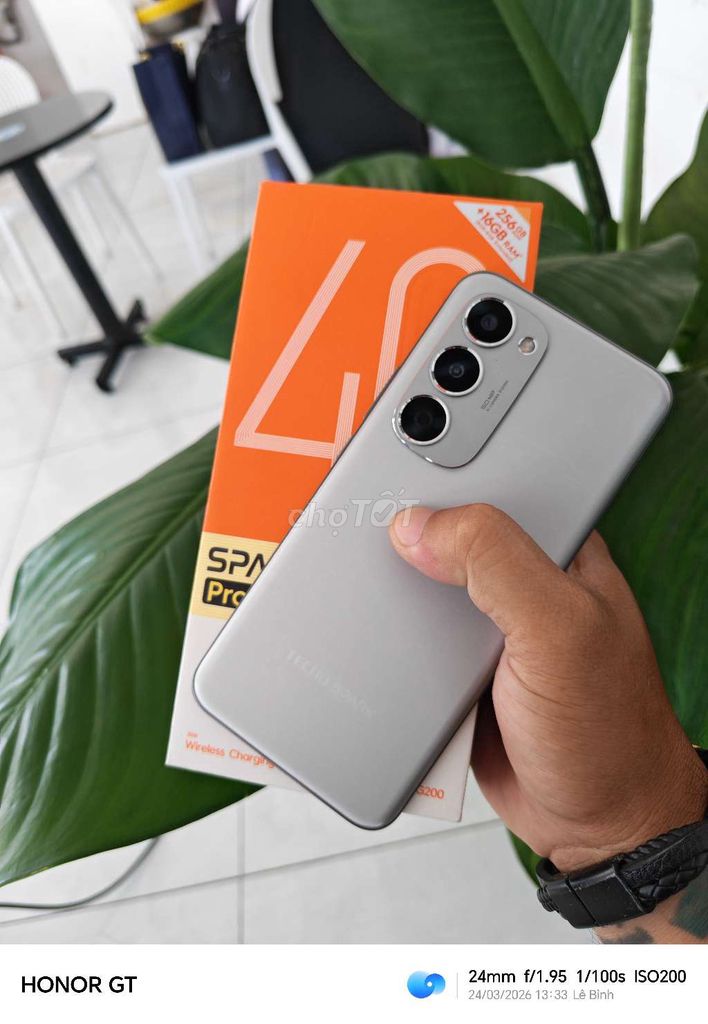 Tecno Spark 40 Pro Plus 256GB Bạc. Mua bán Điện thoại tại Quận Cái Răng Cần Thơ được đăng bởi Ngân Long Trung hình 1