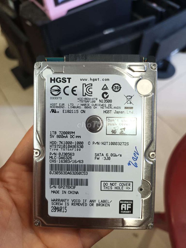 Ổ cứng HGST 1TB Good 100%. Mua bán Linh kiện (RAM, Card...) tại Quận Hải Châu Đà Nẵng được đăng bởi NGUYỄN ĐĂNG LÝ hình 1