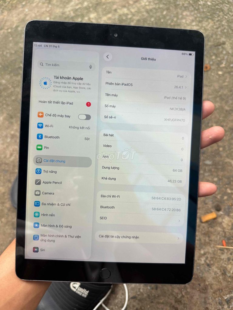 Apple iPad Gen 9 64GB Xám. Mua bán Máy tính bảng tại Thành phố Vũng Tàu Bà Rịa - Vũng Tàu được đăng bởi Tr Văn Giàu hình 1