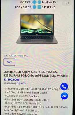 Laptop ACER 5 còn BH. Mua bán Laptop tại Quận Bình Thạnh Tp Hồ Chí Minh được đăng bởi Lacome