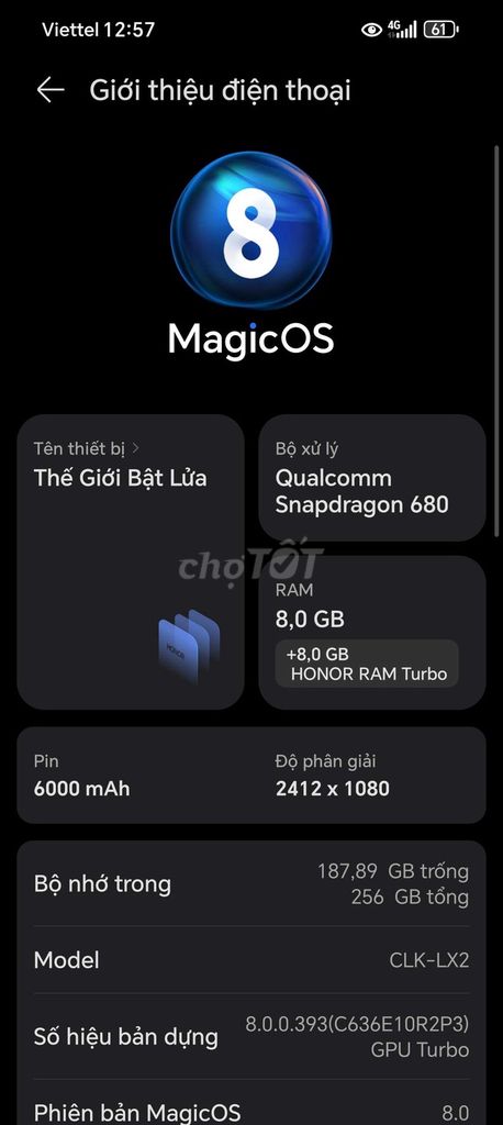 Honor X7B Xanh 8GB/256GB. Mua bán Điện thoại tại Quận Gò Vấp Tp Hồ Chí Minh được đăng bởi TRẠM SẠC NHANH hình 1