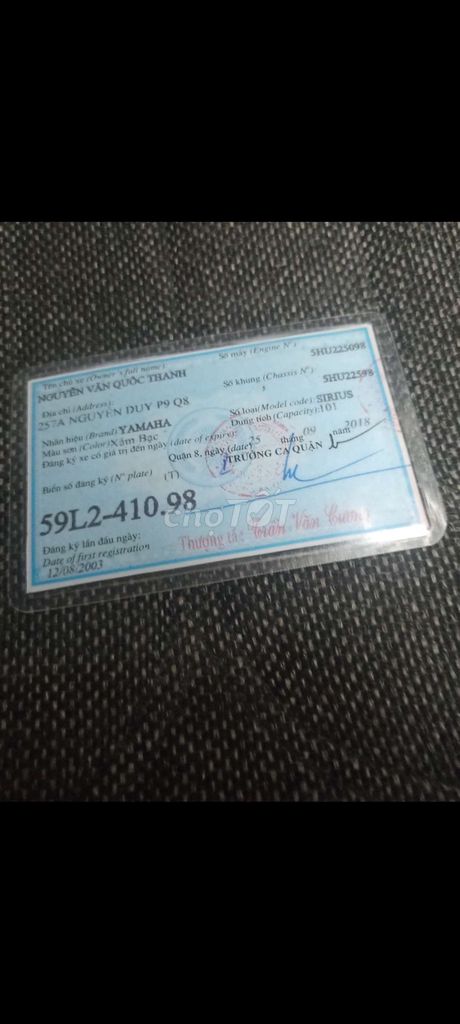 Yamaha Sirius RC giấy tờ đầy đủ còn tin còn xe. Mua bán Xe máy tại Quận 10 Tp Hồ Chí Minh được đăng bởi văn phúc  hình 3