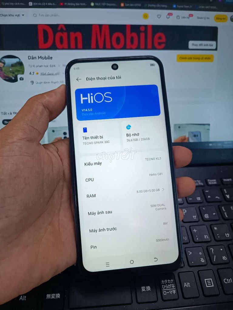 TECNO SPARK 30C 8GB/256GB Đen. Mua bán Điện thoại tại Quận Bình Thạnh Tp Hồ Chí Minh được đăng bởi Dân Mobile hình 1