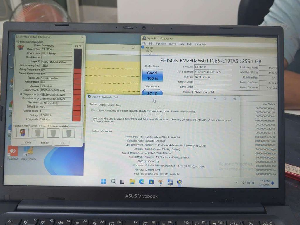 Asus Vivobook X1404VA i5-13U 12GB/256GB Đen. Mua bán Laptop tại Quận Gò Vấp Tp Hồ Chí Minh được đăng bởi Chí Hướng Group  hình 1