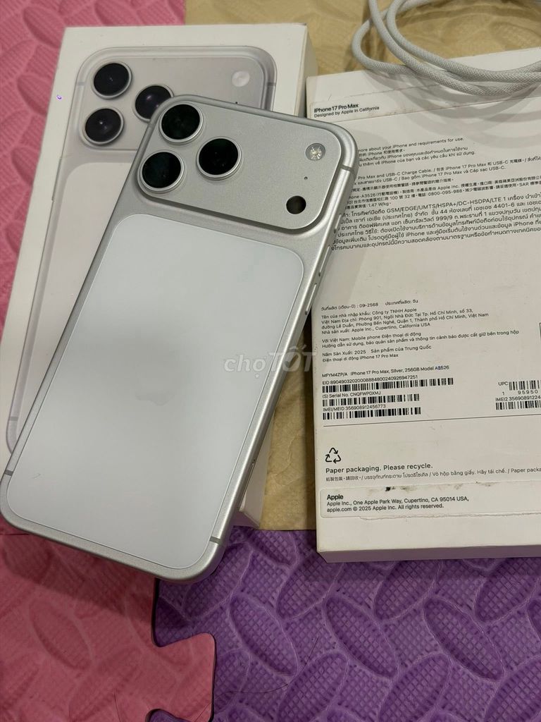 Apple iPhone 17 Pro Max 256GB Trắng. Mua bán Điện thoại tại Quận 5 Tp Hồ Chí Minh được đăng bởi Hội Đồ Điện Tử hình 1