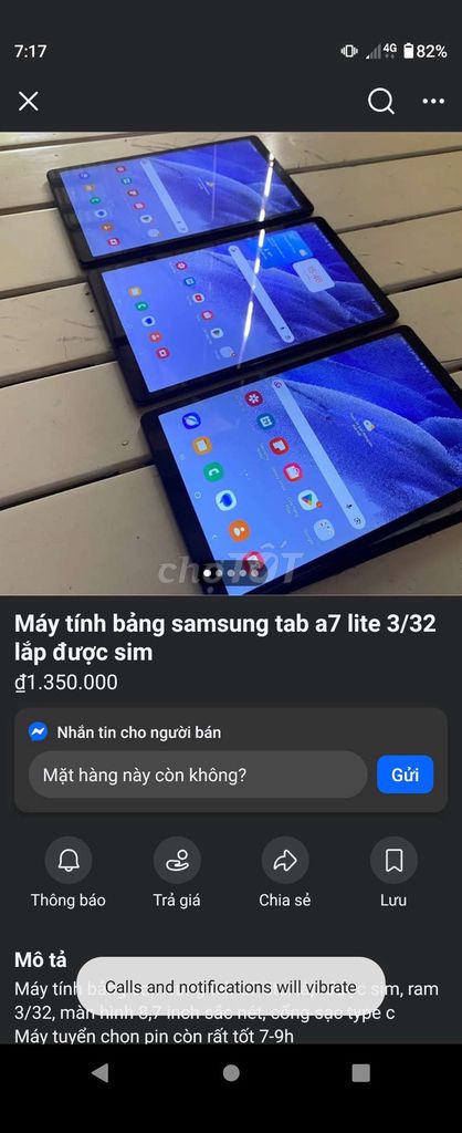 Samsung Tab A7 Lite 8.7 inch 3GB/32GB Mới. Mua bán Máy tính bảng tại Quận Hoàn Kiếm Hà Nội được đăng bởi Điện Xe Huy Hoàng hình 1