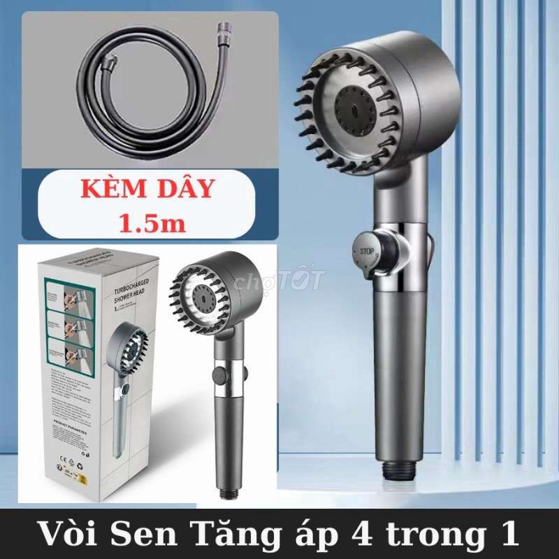 Vòi Sen Tăng Áp Massage 4in1 (Kèm Dây)