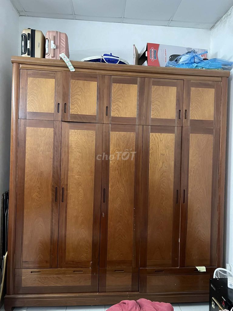 Bộ tủ quần áo - giường gô thịt dày dặn 1m6. Mua bán Tủ, kệ gia đình tại Quận Ba Đình Hà Nội được đăng bởi Min hình 1
