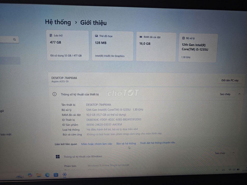 Acer Aspire 3 i5 1235U 16GB/512GB Bạc. Mua bán Laptop tại Quận Cầu Giấy Hà Nội được đăng bởi N Hữu hình 1