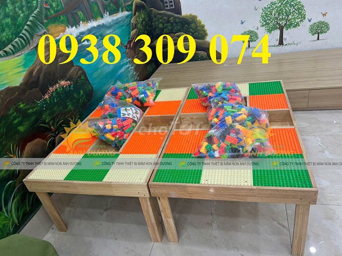 Bàn chơi xếp hình lego trẻ em, bàn chơi lego