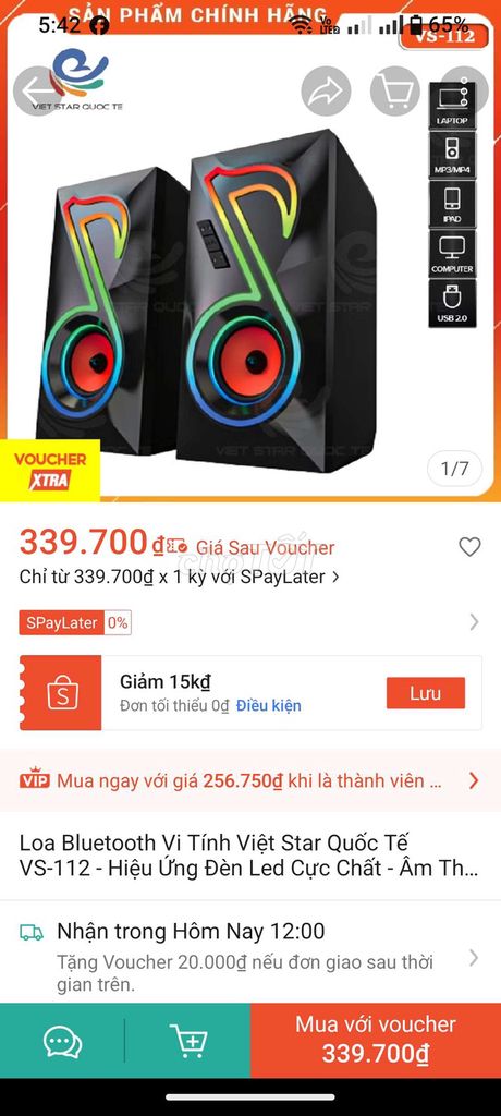 Loa vi tính Việt Star Quốc Tế VS-112 Đen. Mua bán Tivi, Âm thanh tại Thành phố Biên Hòa Đồng Nai được đăng bởi truong hình 1