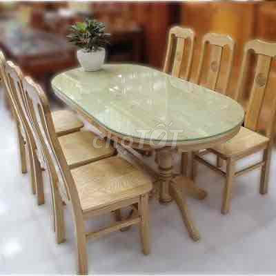 Bộ bàn ăn gỗ sồi Nga 6 ghế. Mua bán Bàn ghế tại Quận 12 Tp Hồ Chí Minh được đăng bởi Le Thi Binh hình 1