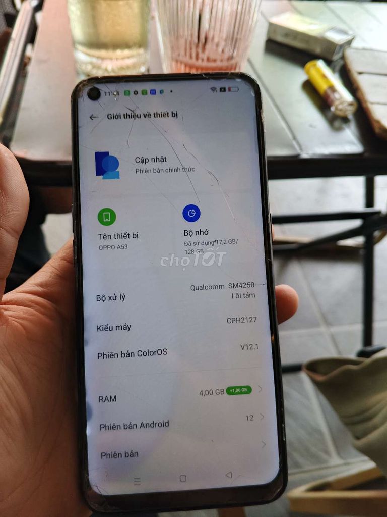 Oppo a53 4/128 vỡ màn cảm bình thường