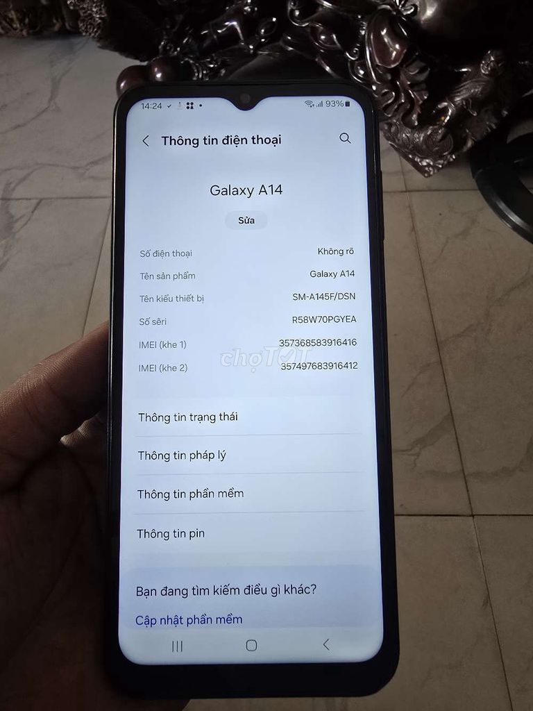 Samsung Galaxy A14 128GB Đen,zin đẹp. Mua bán Điện thoại tại Huyện Hóc Môn Tp Hồ Chí Minh được đăng bởi Tín Phát hình 1
