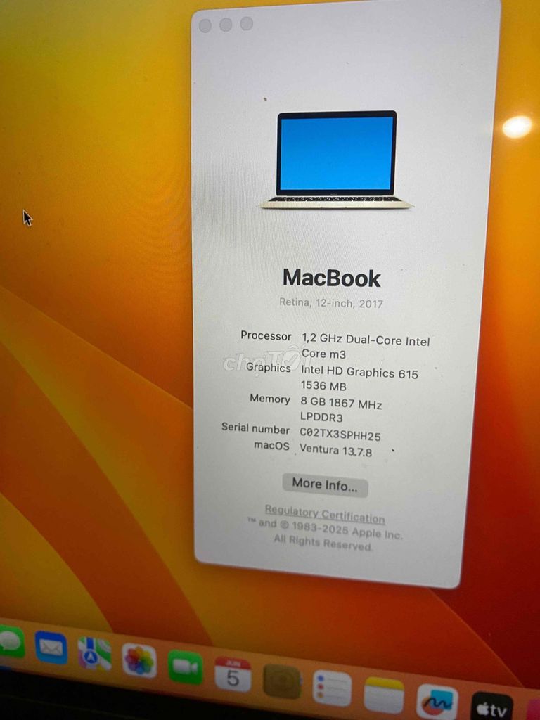 Apple MacBook Retina 2017 12 inch. Mua bán Laptop tại Quận 4 Tp Hồ Chí Minh được đăng bởi Đạt Lê hình 1