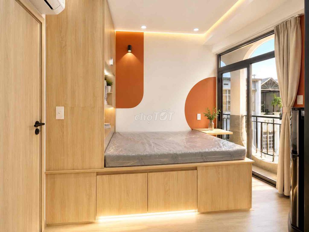 cho thuê phòng full nội thất ban công ngay sânbay