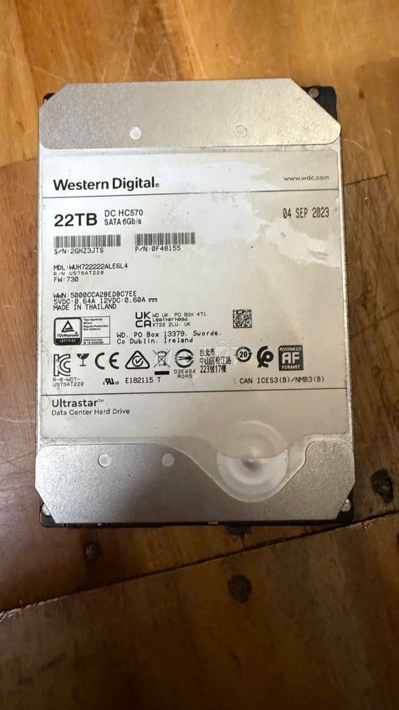 Ổ cứng HDD Western Digital DC HC570 22TB. Mua bán Linh kiện (RAM, Card...) tại Quận 5 Tp Hồ Chí Minh được đăng bởi Kiến Cơ Lương hình 1