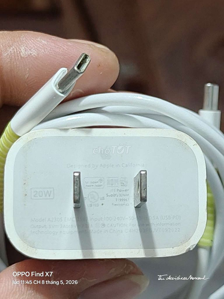 Củ sạc Apple 20W Trắng Chính hãng. Mua bán Phụ kiện (Màn hình, Chuột...) tại Huyện Vĩnh Thạnh Cần Thơ được đăng bởi Minh Trúc hình 1
