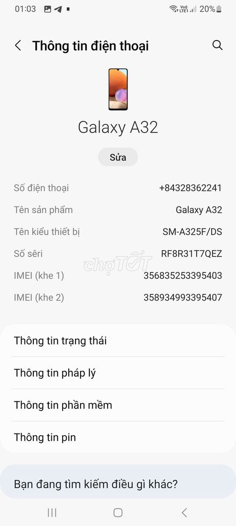 Samsung Galaxy A32 Đã qua sử dụng. Mua bán Điện thoại tại Quận Tây Hồ Hà Nội được đăng bởi Thu hình 1