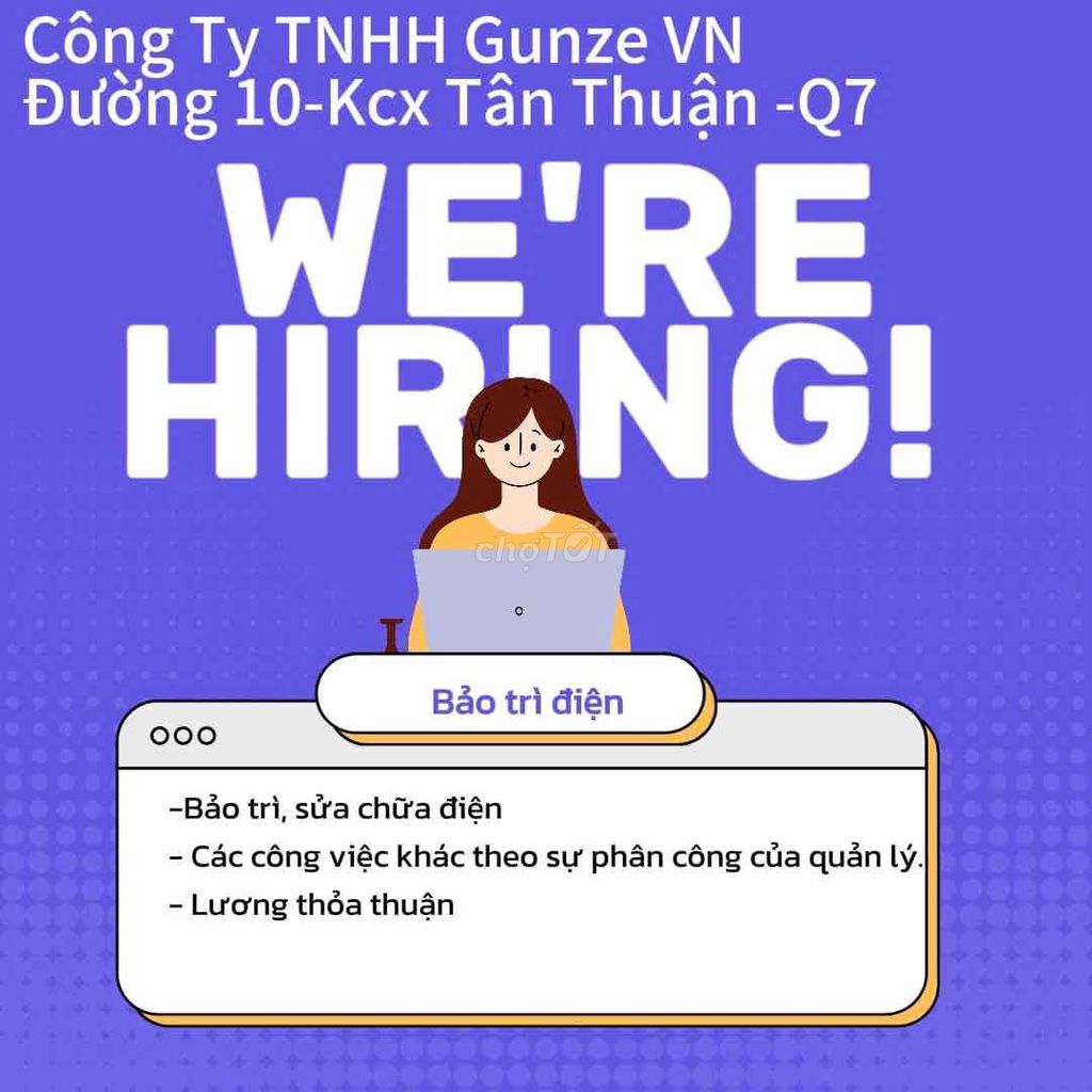 Cần tuyển 2 Bảo trì Q7