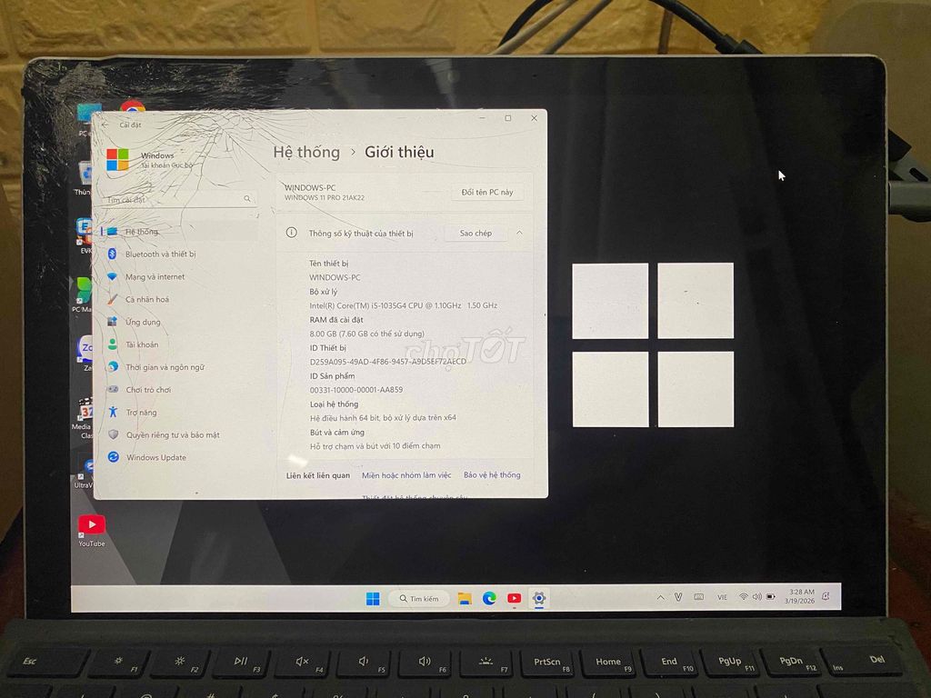 Microsoft Surface Pro 7 i5-1035G4 8GB/117GB. Mua bán Laptop tại Quận 8 Tp Hồ Chí Minh được đăng bởi OTLy hình 1