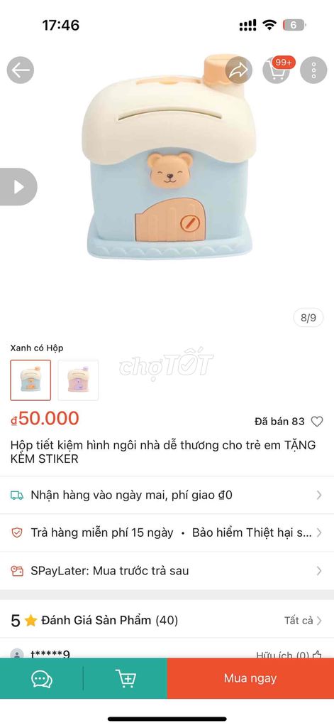 Hộp tiết kiệm hình ngôi nhà dễ thương