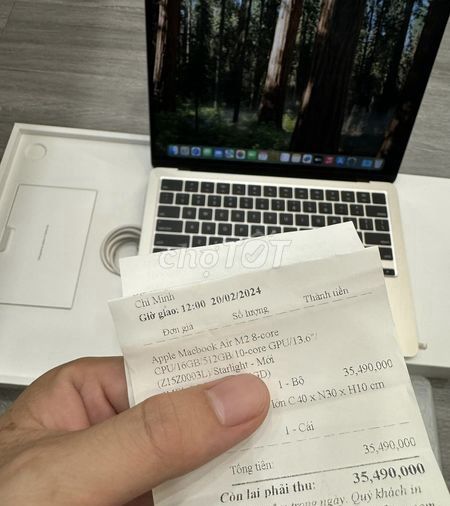 Macbook Air 13.6 inch M2 16G RAM / 512G VN có bill