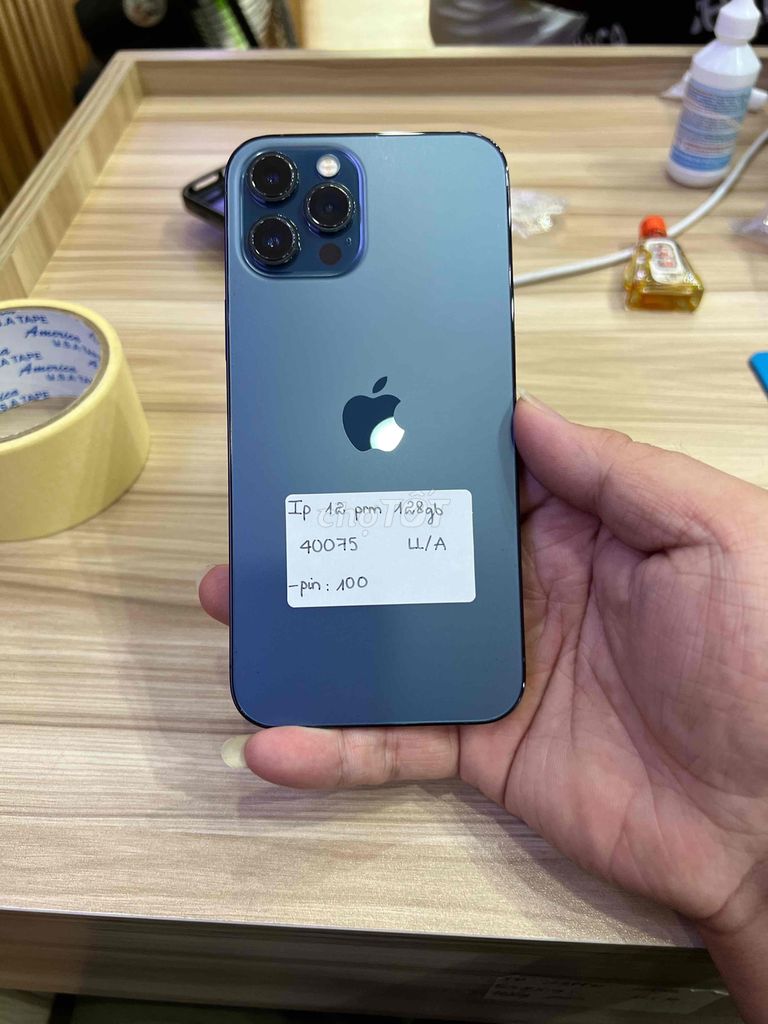 📱IPhone 12prm 128gb Blue 99 pin new 100