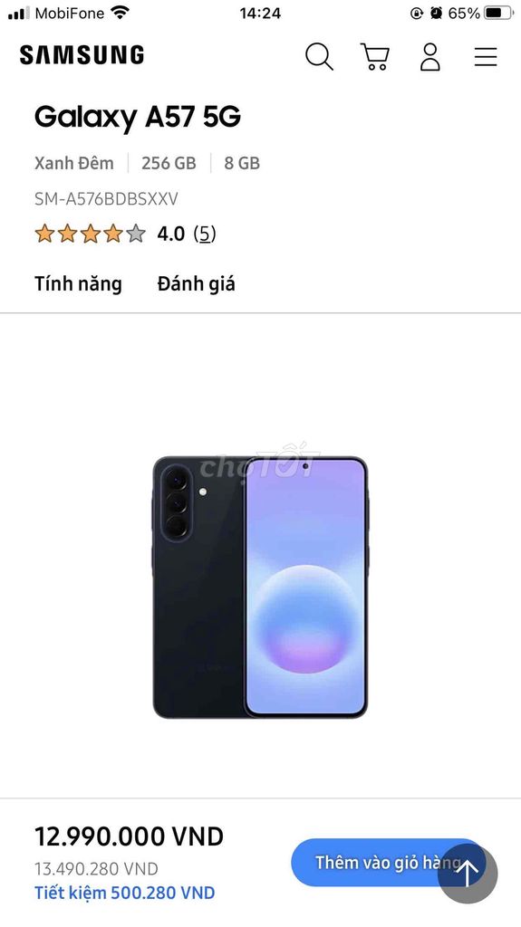 Samsung Galaxy A57 5G 256GB Xanh Đen. Mua bán Điện thoại tại Thành phố Long Khánh Đồng Nai được đăng bởi Như Ý bàn chân vàng hình 1