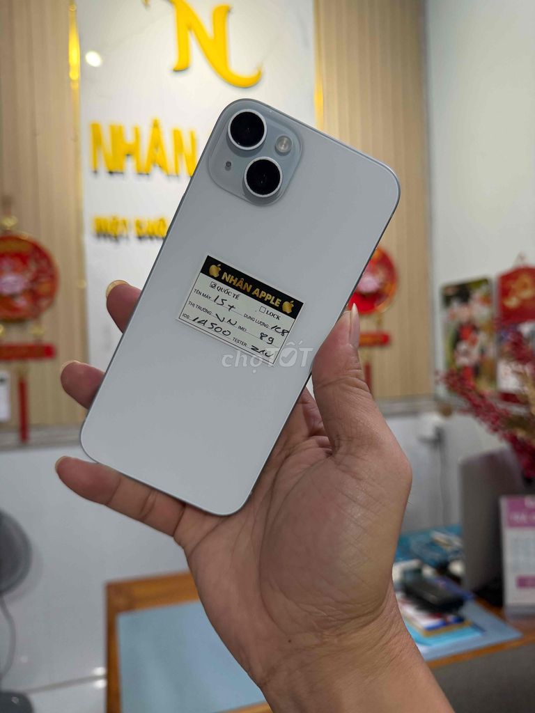iPhone 15 Plus 128GB Xanh VN 98+ ZIN ÁP PIN 89. Mua bán Điện thoại tại Thành phố Cà Mau Cà Mau được đăng bởi NHAN APPLE hình 1