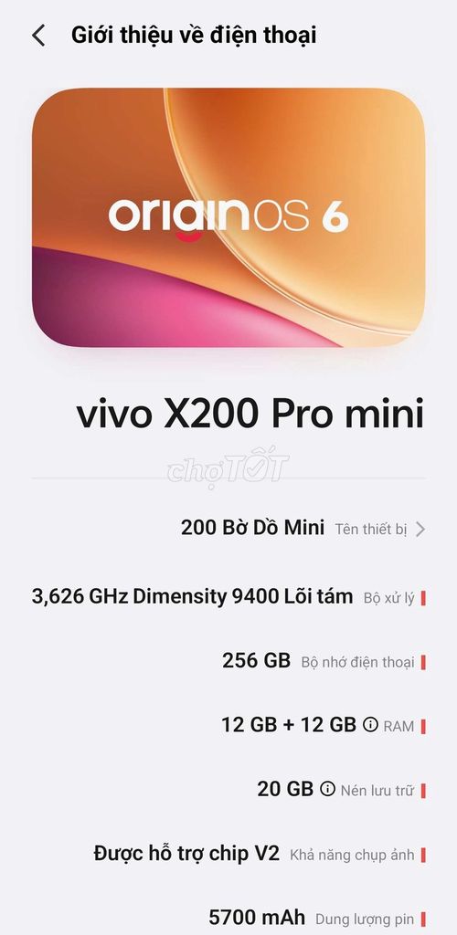 Vivo X200 Pro mini. Full box. Mua bán Điện thoại tại Quận Hải Châu Đà Nẵng được đăng bởi Minz hình 1