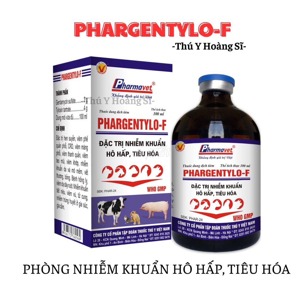 PHARGENTYLO-F Chửa nhiễm khuẩn hô hấp, tiêu hoá