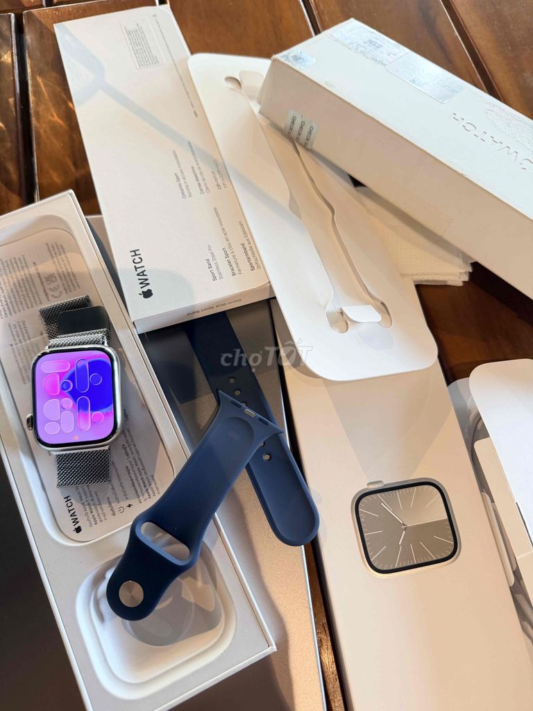 Apple Watch S9 45mm Thép Trắng. Mua bán Thiết bị đeo thông minh tại Quận Ba Đình Hà Nội được đăng bởi Nguyen  hình 1