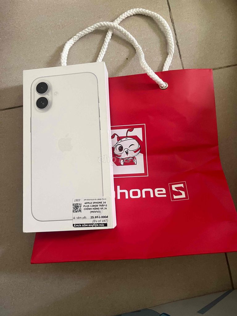Apple iPhone 16 Plus 128GB Trắng Chưa Active. Mua bán Điện thoại tại Quận 6 Tp Hồ Chí Minh được đăng bởi linh hình 1
