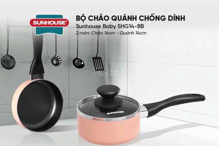 Bộ chảo quánh chống dính Sunhouse Baby SHG14BB