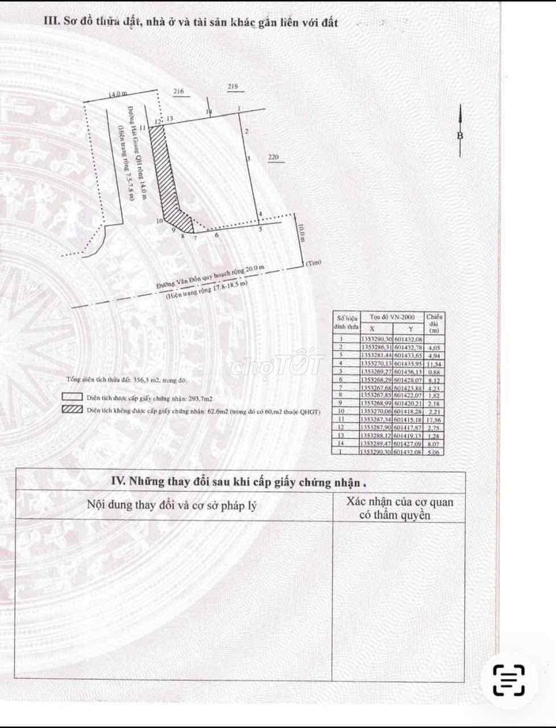 Продается земельный участок с 2 фасадами в Ван Дон Фуок, Хоа Нячанг