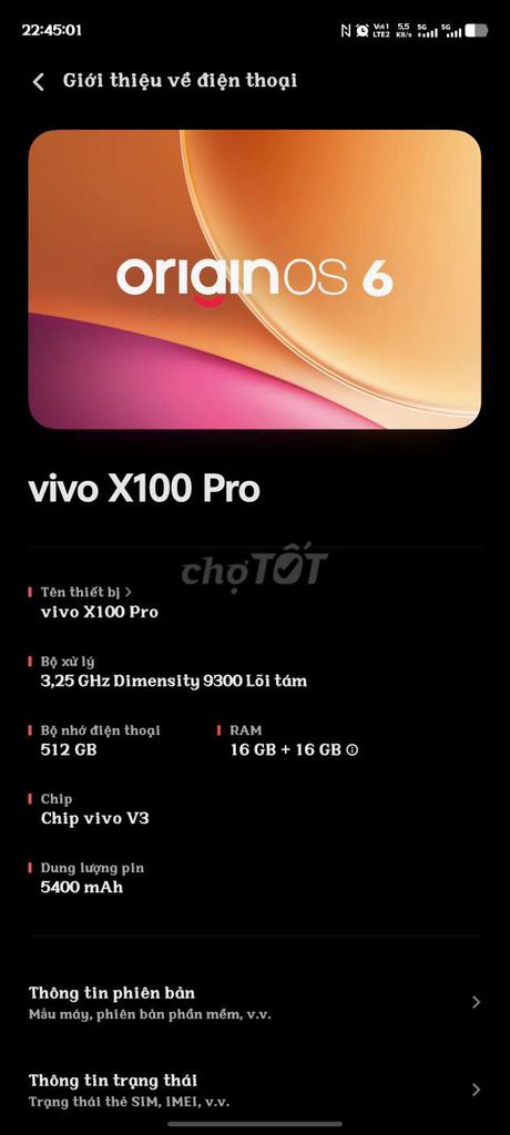 Vivo X100 Pro Dimensity 9300 16GB/512GB 97-98%. Mua bán Điện thoại tại Thị xã Bến Cát Bình Dương được đăng bởi Lạc Lạc hình 1