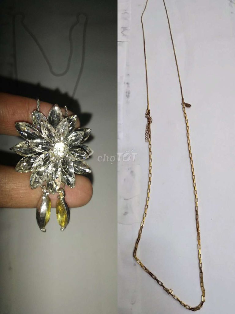 2 món đồ sưu tầm: mặt bông hoa tinh thể và chuỗi. Mua bán Sở thích khác tại Quận Ninh Kiều Cần Thơ được đăng bởi Shop Tứ Quí hình 1