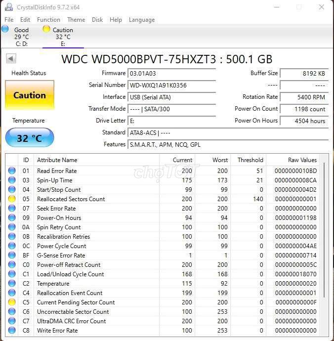 Ổ cứng HDD Western Digital 500GB SATA. Mua bán Linh kiện (RAM, Card...) tại Quận Bình Thuỷ Cần Thơ được đăng bởi Mionho hình 1