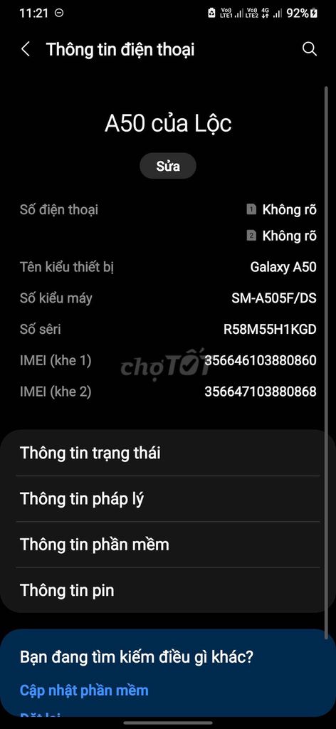 Samsung Galaxy A50. Mua bán Điện thoại tại Huyện Lang Chánh Thanh Hóa được đăng bởi loc Hoang hình 1