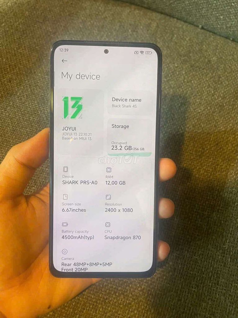 Xiaomi Black Shark 4S 256GB Đen 12GB RAM. Mua bán Điện thoại tại Huyện Long Thành Đồng Nai được đăng bởi le ngoc hai hình 1