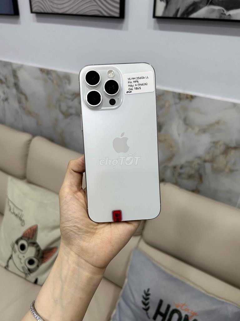 15Promax 256GB Titan Trắng Zin Ốc Đẹp P99. Mua bán Điện thoại tại Huyện Hóc Môn Tp Hồ Chí Minh được đăng bởi SIRI STORE HCM hình 1