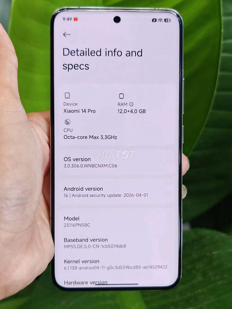 Xiaomi 14 Pro 12GB/256GB Trắng Like New. Mua bán Điện thoại tại Quận Ninh Kiều Cần Thơ được đăng bởi sang hình 1