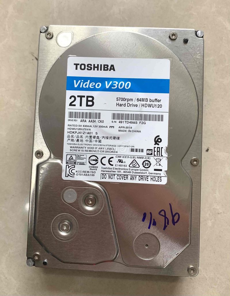 Ổ cứng HDD Toshiba Video V300 2TB. Mua bán Linh kiện (RAM, Card...) tại Quận Tân Phú Tp Hồ Chí Minh được đăng bởi Nguyễn Phong hình 1