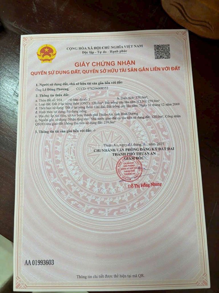 ĐẤT GIÁ RẺ AN SƠN ,DT 379 M THỔ CƯ 80 M GIÁ CHỈ 3ty030. Mua bán đất tại Thành phố Thuận An Bình Dương được đăng bởi Tân Nguyễn hình 5
