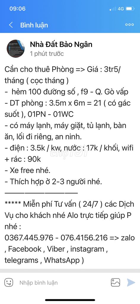 Ptrọ riêng biệt - GV => 3tr5/ tháng