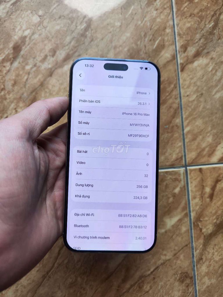 iPhone 16 Pro Max 256GB Bạc VN/A. Mua bán Điện thoại tại Huyện Thuỷ Nguyên Hải Phòng được đăng bởi nguyễn minh thuyết hình 1