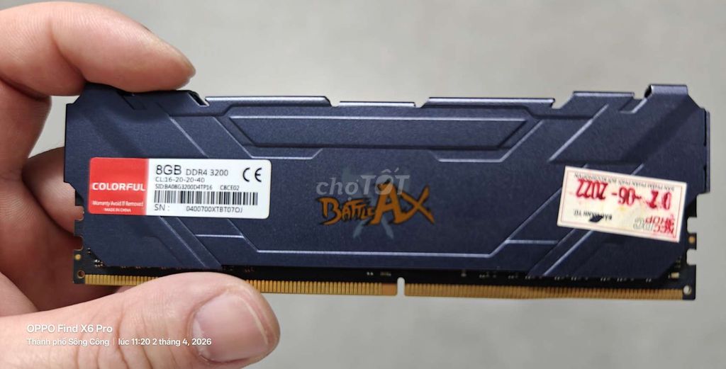 RAM Colorful Battle-AX 8GB DDR4. Mua bán Linh kiện (RAM, Card...) tại Thành phố Sông Công Thái Nguyên được đăng bởi Hà Đàm hình 1