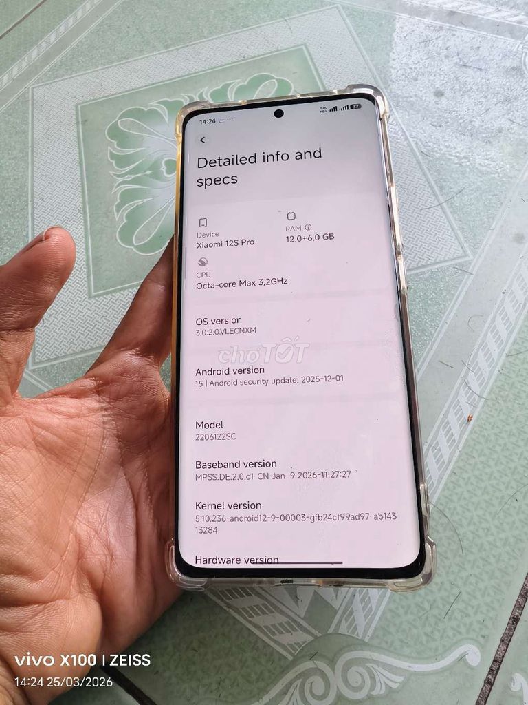 Xiaomi 12S Pro 512GB 97%. Mua bán Điện thoại tại Quận Thốt Nốt Cần Thơ được đăng bởi đam mê công nghệ hình 1